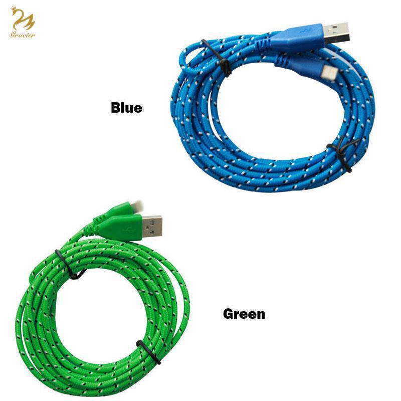 Cáp Sạc Bện Dài 3M Cho Iphone 5 5S 5C 6 7 Plus Ipad