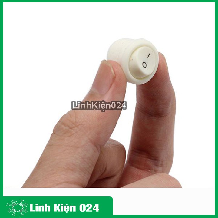 Công Tắc Tròn Nhỏ Màu Trắng Bập Bênh KCD1-103