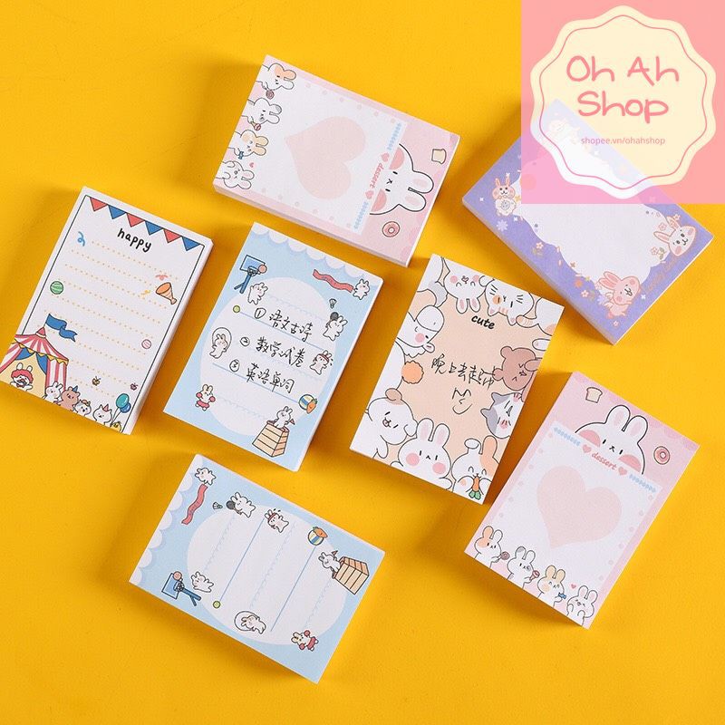 🍓 Giấy nhớ Giấy Note Hoạt Hình Cute Dễ Thương 100 Tờ