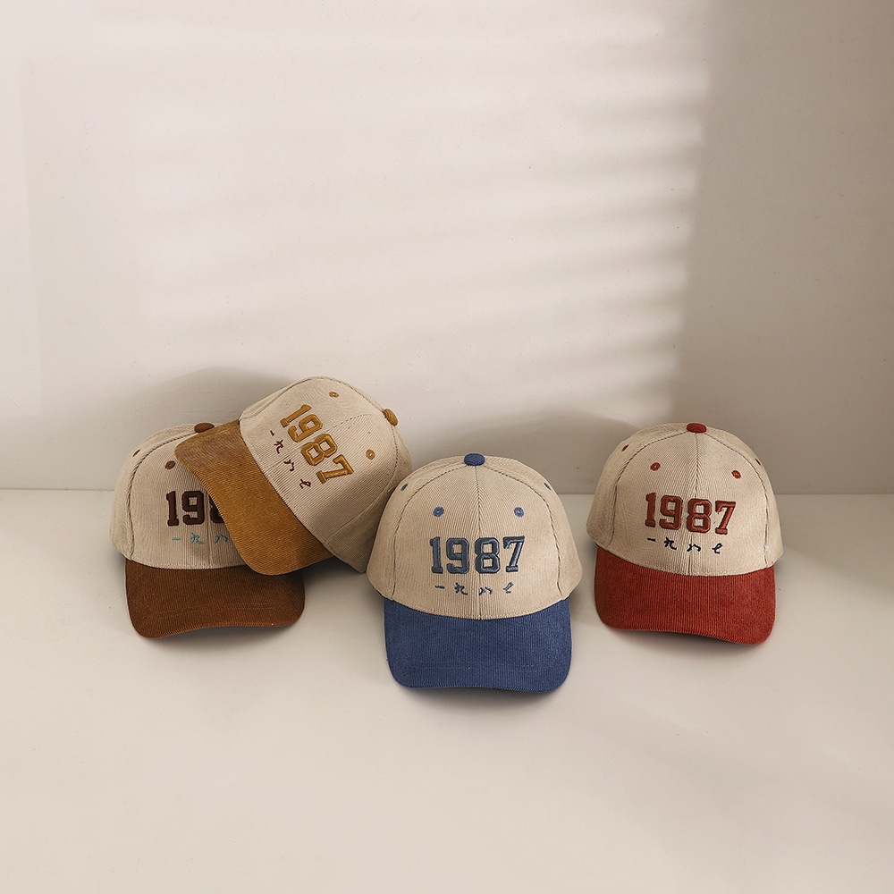 Mũ Lưỡi Trai Thêu Số 1987 Thiết Kế Mới Năng Động Thời Trang Dành Cho Bé