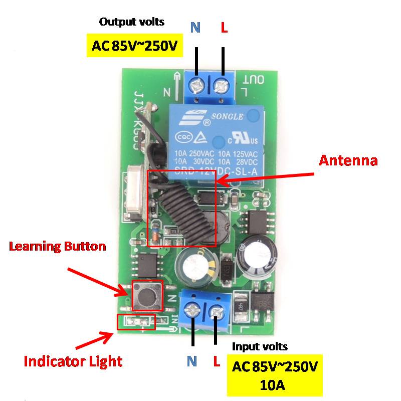 Bộ đầu thu và công tắc điều khiển từ xa DIESE 110V 220V 2200W 433Mhz Rf
