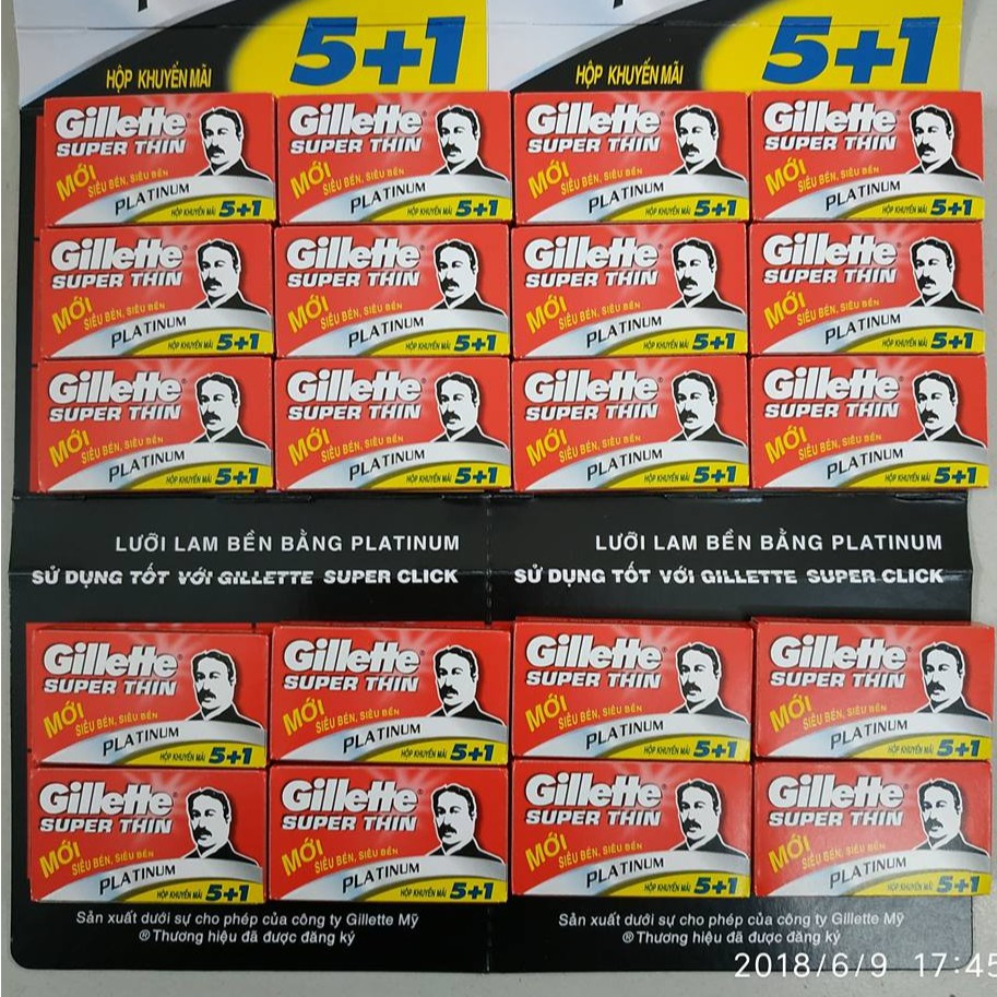 Hộp [5 + 1] Lưỡi Lam Gillette Super Thin
