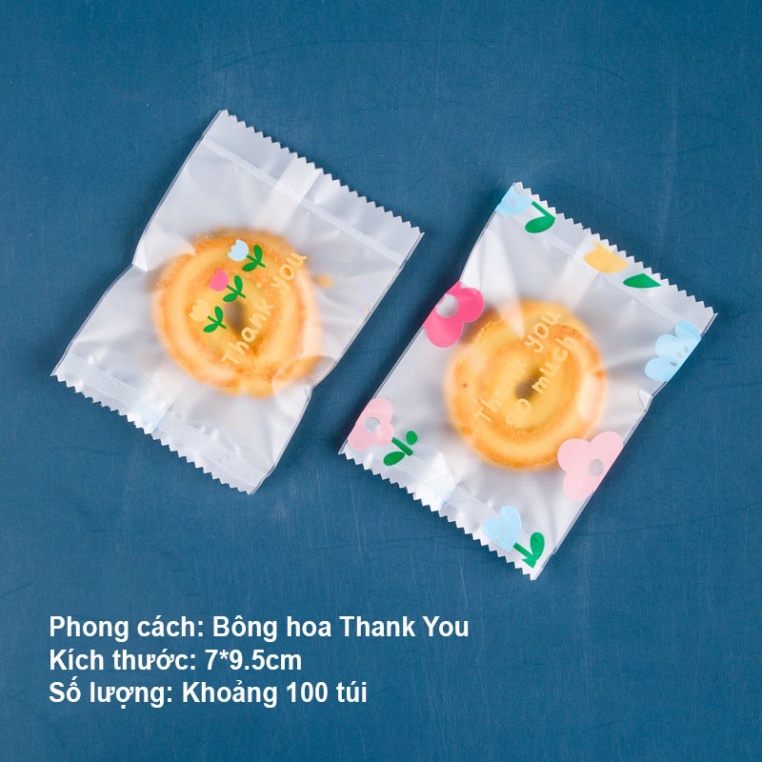 Túi đựng bánh kẹo hoạ tiết 3 Bông Hoa, bao bì thực phẩm- Vua Bao Bì