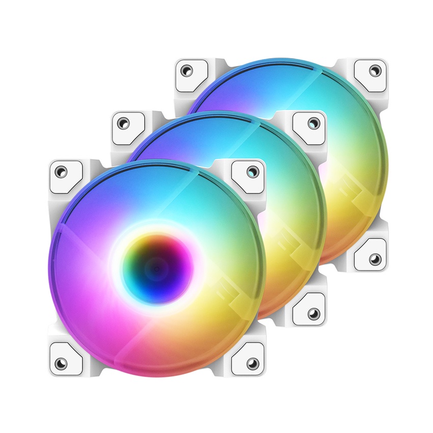 Quạt tản nhiệt Fan ID-COOLING DF-12025-ARGB TRIO Snow 3pcs Pack - Hàng chính hãng