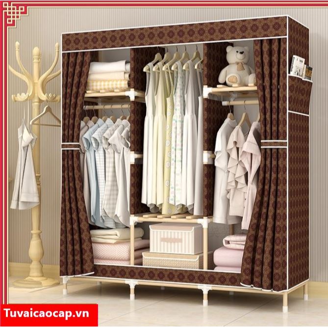 Tủ vải 3 buồng siêu chắc chắn có bọc nhựa chống mốc đáng tin cậy