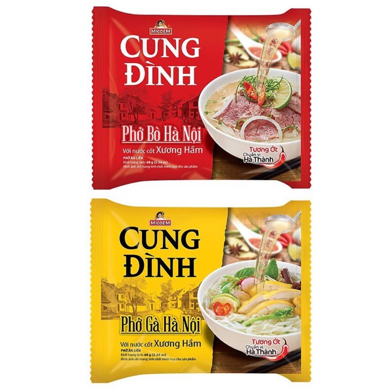 Phở Cung Đình Hà Nội Có 2 Vị Bò, Gà, 69g/Gói
