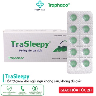 Trasleepy traphaco - hỗ trợ giúp ngủ ngon, giảm lo âu - hộp 20 viên
