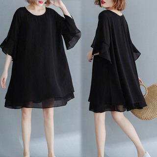 B13 Đầm big size dáng suông rộng tay lỡ kiểu dáng đơn giản