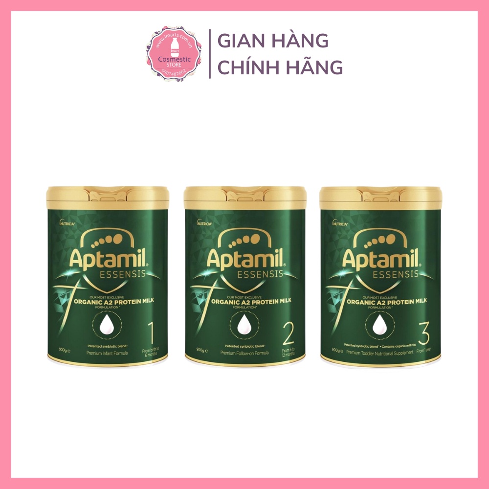 Sữa Aptamil Essensis Organic Đủ Số 1,2,3 Sữa Hữu Cơ Đạm Sạch Hỗ Trợ Tăng Sức Đề Kháng Cho Bé Hộp 900g