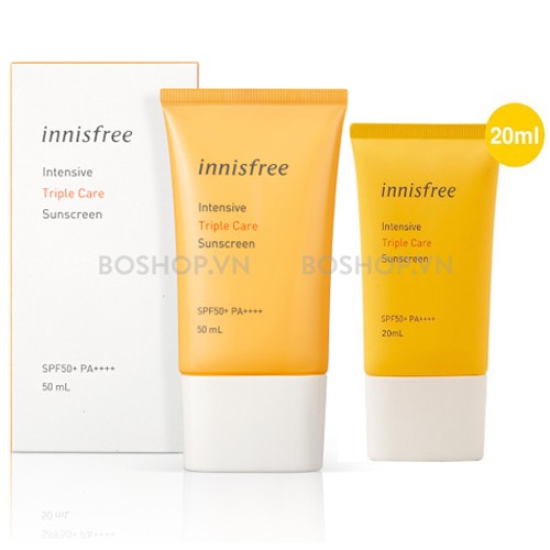 Kem Chống Nắng Innisfree Triple Care SPF 50+ PA++++ Phù hợp với mọi loại da