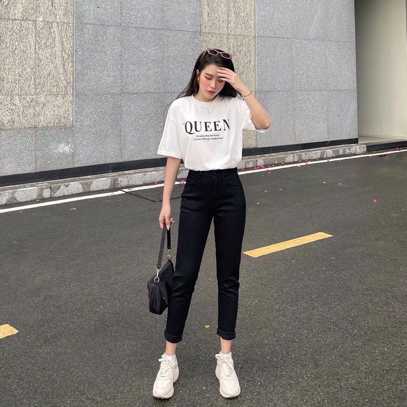Quần JEAN đen /xám nữ. Dáng slimboy (thụng nhẹ). Hàng chất lượng cao