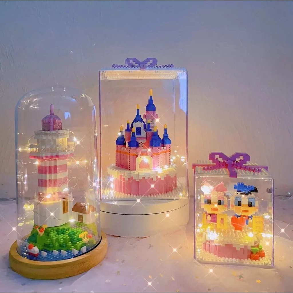 Đèn LED 10 Bóng Mini 1m Nhiều Màu Sắc Trang Trí Lắp Ráp Lego