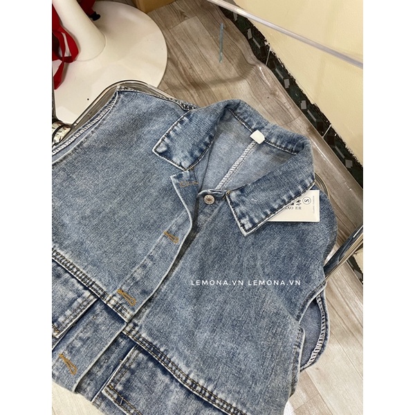 Áo Khoác Gile Bò Unisex Nam Nữ Áo Gile Denim Dáng Rộng Có Túi Cổ Bẻ Cá Tính | BigBuy360 - bigbuy360.vn