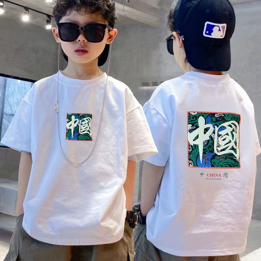 Áo Thun Cotton Tay Ngắn Phong Cách Phương Tây Thời Trang Mới Dành Cho Bé Trai