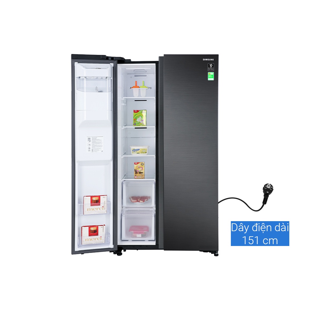 Tủ lạnh Samsung Inverter 635 lít RS64R5301B4/SV - Làm đá tự động, Lấy nước bên ngoài, Miễn phí giao hàng HCM.