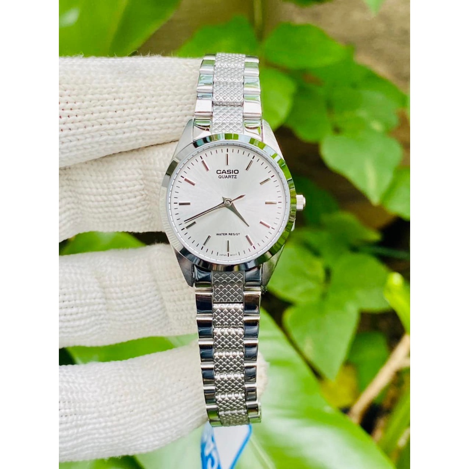 Đồng hồ Nữ Casio LTP-1274D-7A, đồng hồ chính hãng, dây thép bạc mặt bạc