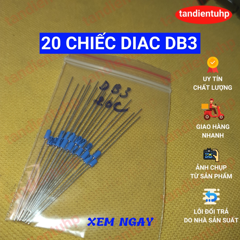 20 CHIẾC DIAC - DIODE KÍCH HOẠT 2 CHIỀU DB3 DO-35 150mW / 2A CHÍNH HÃNG MỚI