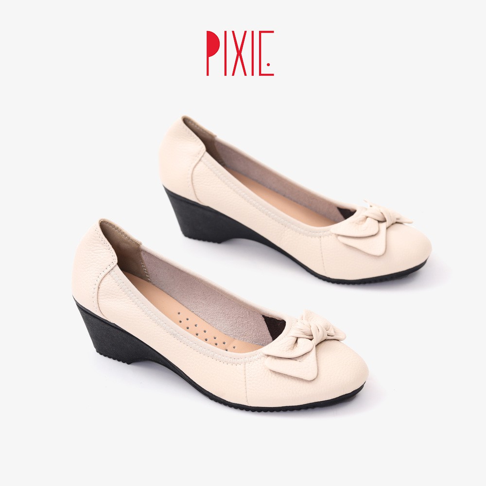 [Mã WABRPX30K giảm 10% đơn 99K] Giày Búp Bê Nữ Đế Xuồng 5cm Da Thật Pixie X461