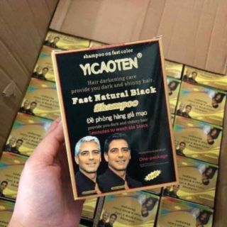 (Hộp 10 Gói) Gội Đen Tóc YICAOTEN NHÂN SÂM