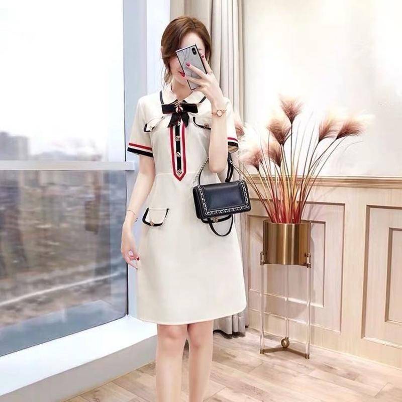 Đầm Thun polo Phối Nơ Thời Trang Hàn Quốc Mới