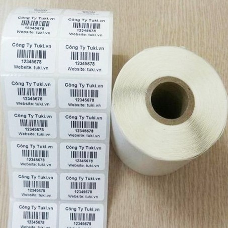 Tem mã vạch, giấy in nhiệt 2 tem khổ 70x22mm [CUỘN 30M]