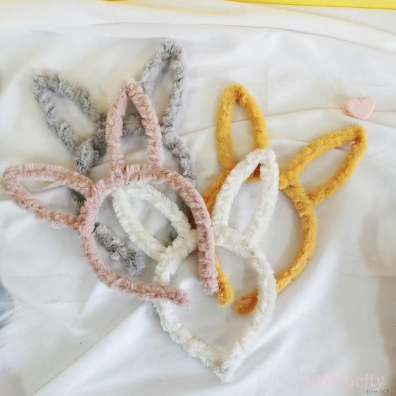 Băng đô nhung lông phối tai thỏ đáng yêu cho bé