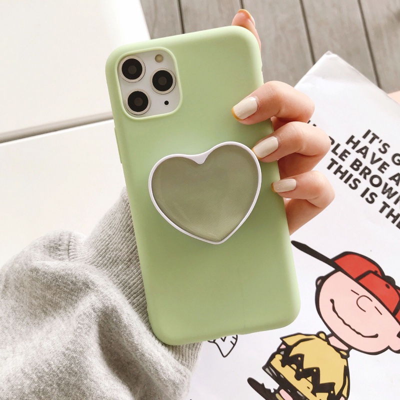 Giá đỡ điện thoại hình trái tim màu trơn có thể xoay được tiện dụng đa năng