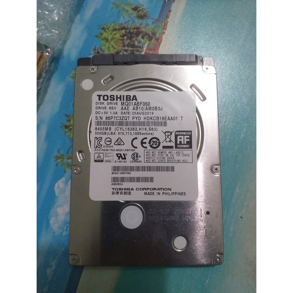 Ổ cứng laptop toshiba 500gb 2.5" 5400RPM SATA3 6GB/schính hãng