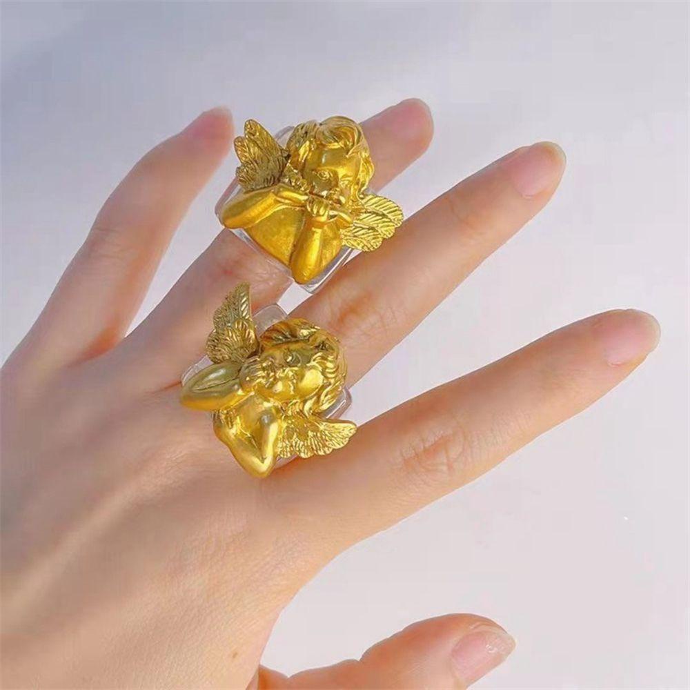 Mxbeauty Nhẫn Hình Cánh Thiên Thần Bằng Resin Thời Trang Cho Cặp Đôi