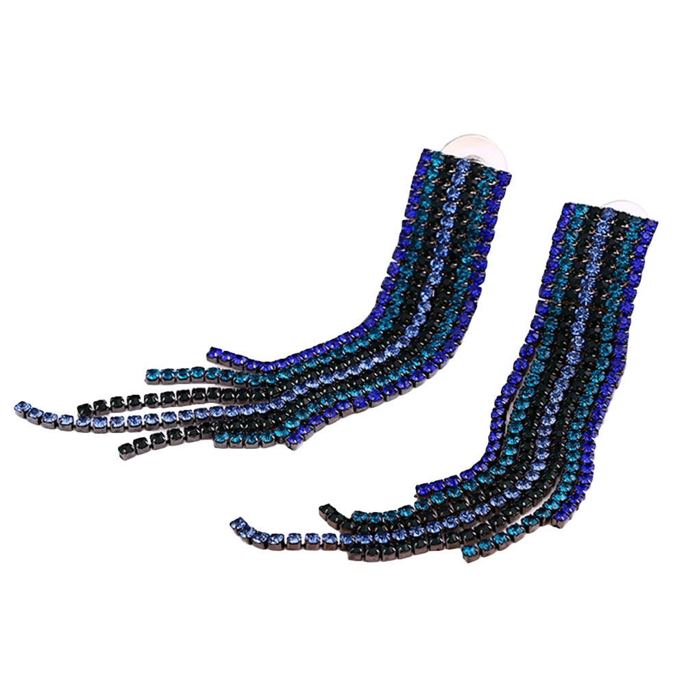 Khuyên tai phối sợi tua rua dài thời trang sang trọng