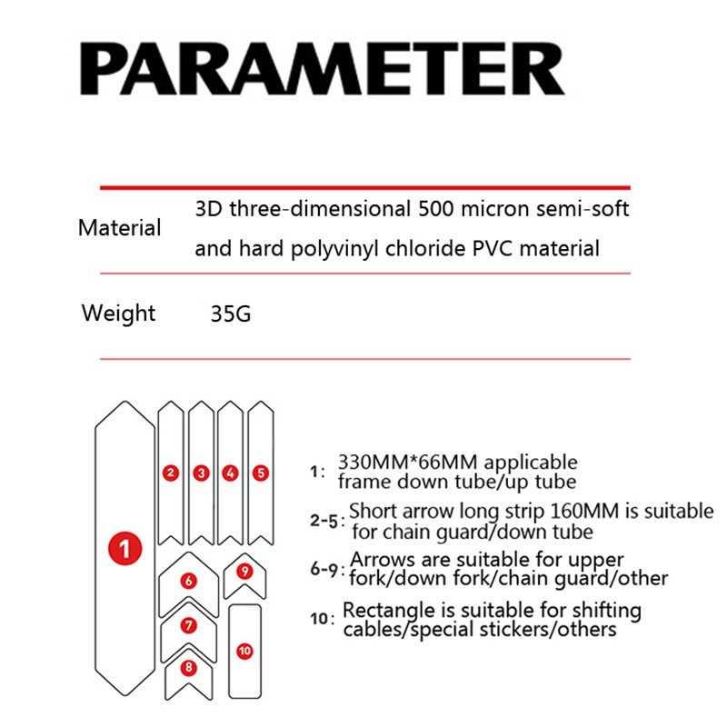 Globetrotter【COD &amp; Hàng sẵn sàng】  Miếng Dán PVC 160mm 3D Bảo Vệ Khung Xe Đạp