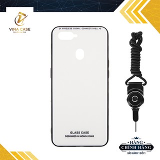 (3 MÀU)Ốp lưng OPPO F9 kính cường lực 9H - Tặng kèm dây đeo điện thoại
