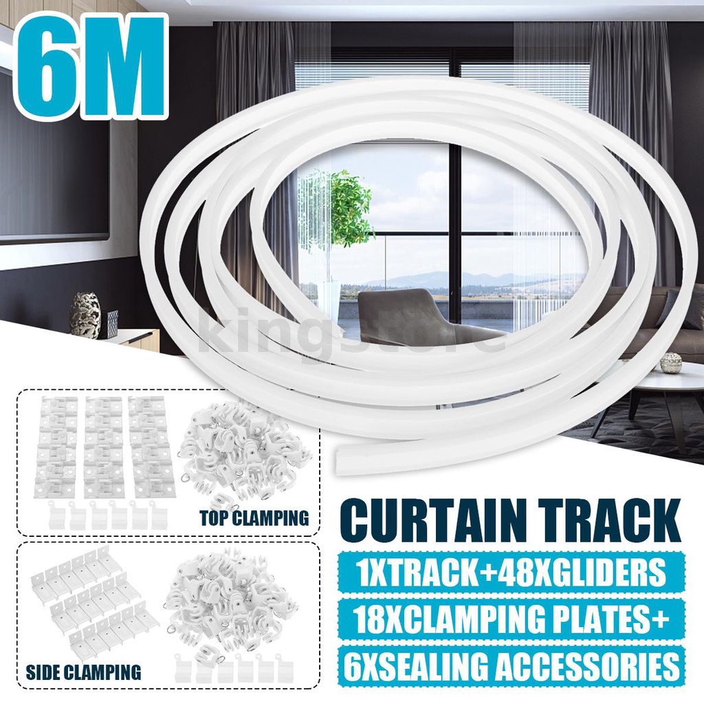 Thanh Ray Gắn Rèm Cửa Sổ/Trần Nhà 6M Linh Hoạt Có Thể Uốn Cong