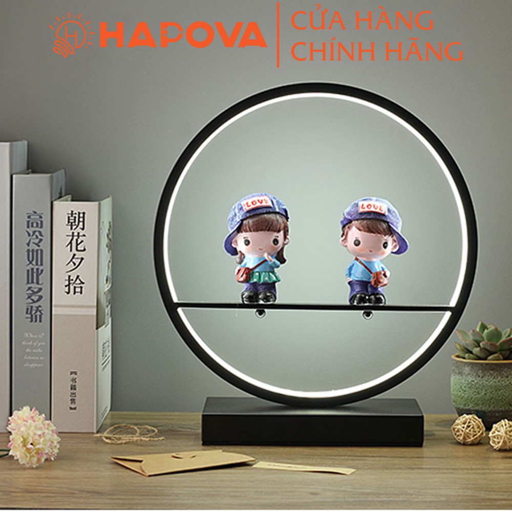 Đèn để bàn, đèn ngủ để bàn HAPOVA AMORY trang trí sang trọng có 3 chế độ sáng, bảo hành 12 tháng DGT 3028