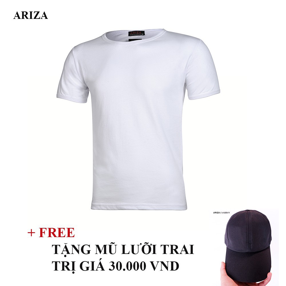 Áo Thun Cộc Tay Nam Body Ariza Chất Cotton Mềm Thoáng Mát Hút Mồ Hôi Cực Tốt + Tặng Mũ Lưỡi Trai