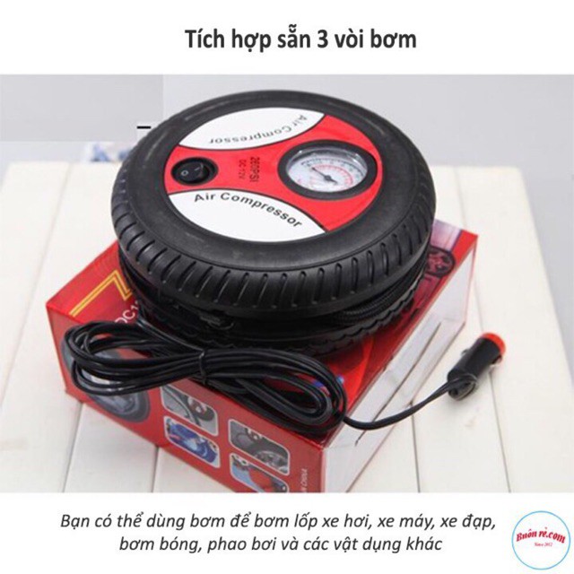 Bơm lốp ôtô 12V chuyên dụng hình bánh xe