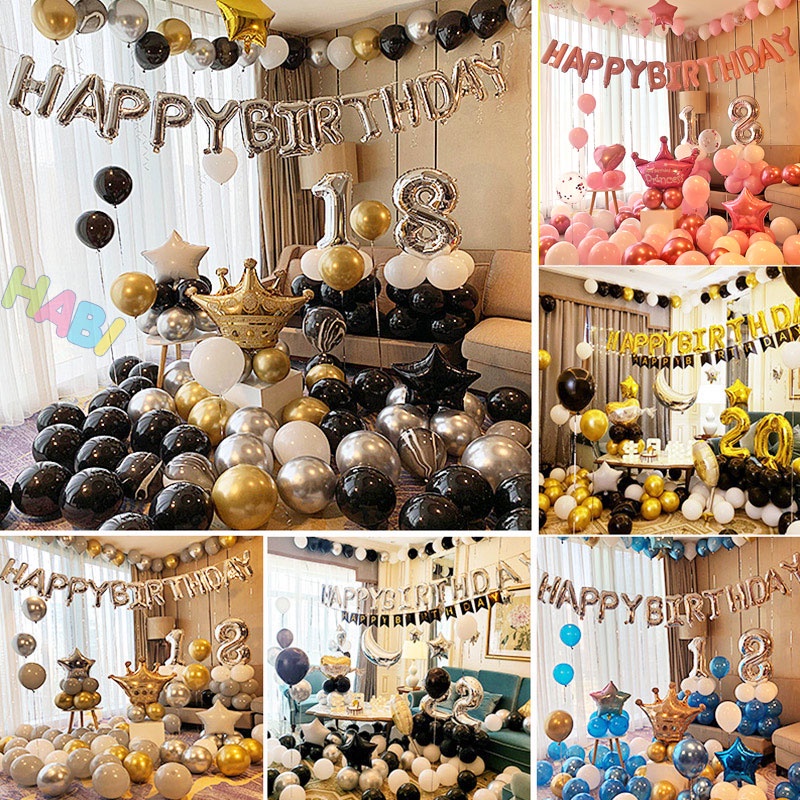 Sét Bong bóng trang trí sinh nhật happy birthday cho bé trai/ gái siêu đẹp