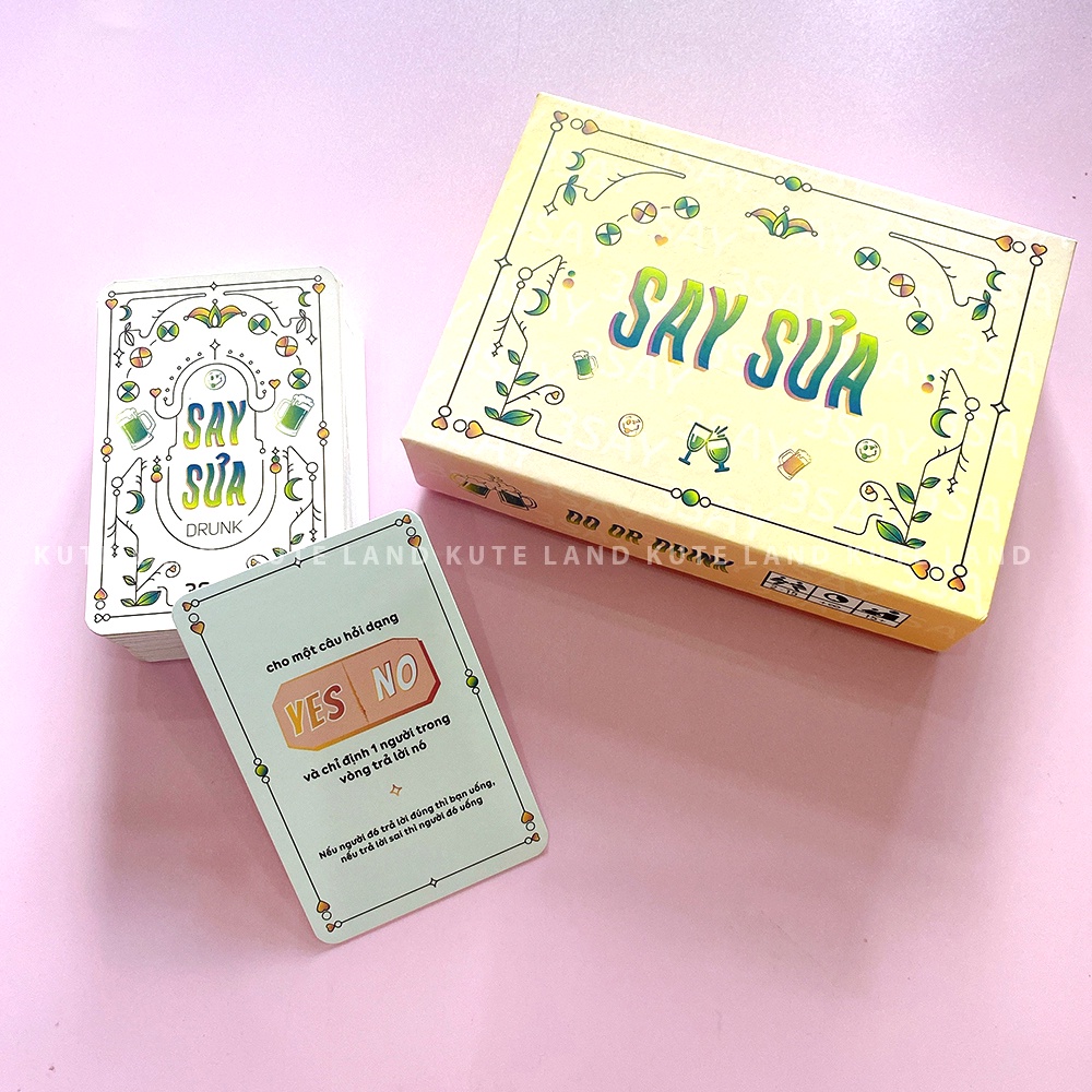 Bộ Bài Drinking Game SAY SƯA 78 Lá Bài Cho Nhóm Bạn Và Cặp Đôi Bùng Nổ Cuộc Vui TB-SAYSUA