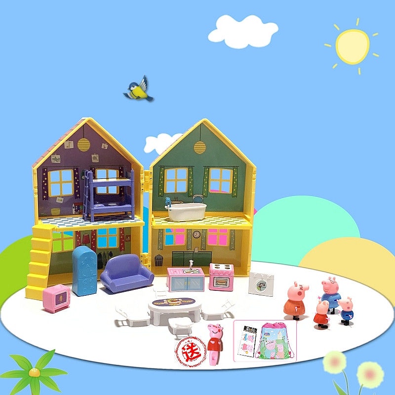 Mô hình nhà búp bê heo Peppa Pig DIY sang trọng làm quà tặng sinh nhật cho bé trai và bé gái