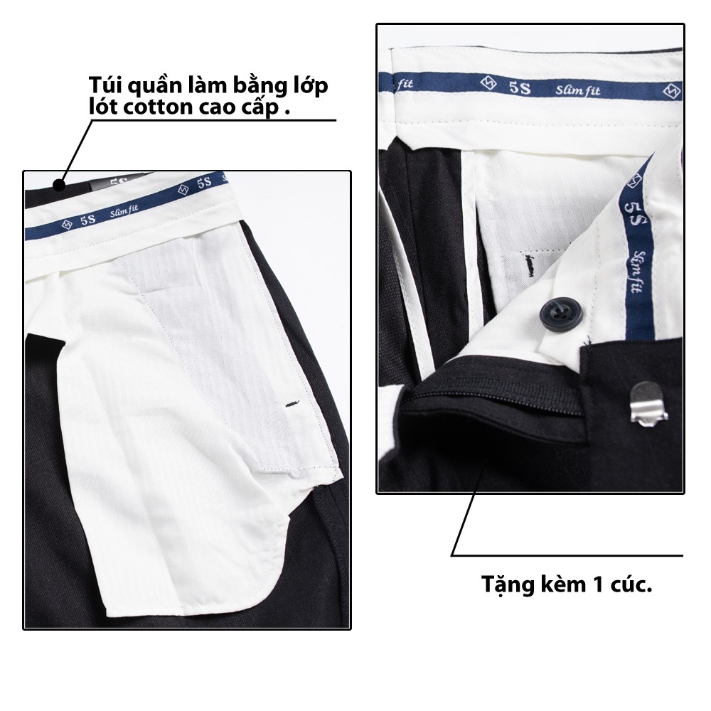 Quần Tây Nam 5S Họa Tiết Kẻ Caro Màu Tím Than, Dáng Ôm Vừa, Chất Liệu Ít Nhăn, Thoáng Mát, Thấm Hút Tốt (QAU0401S1TTT) | BigBuy360 - bigbuy360.vn