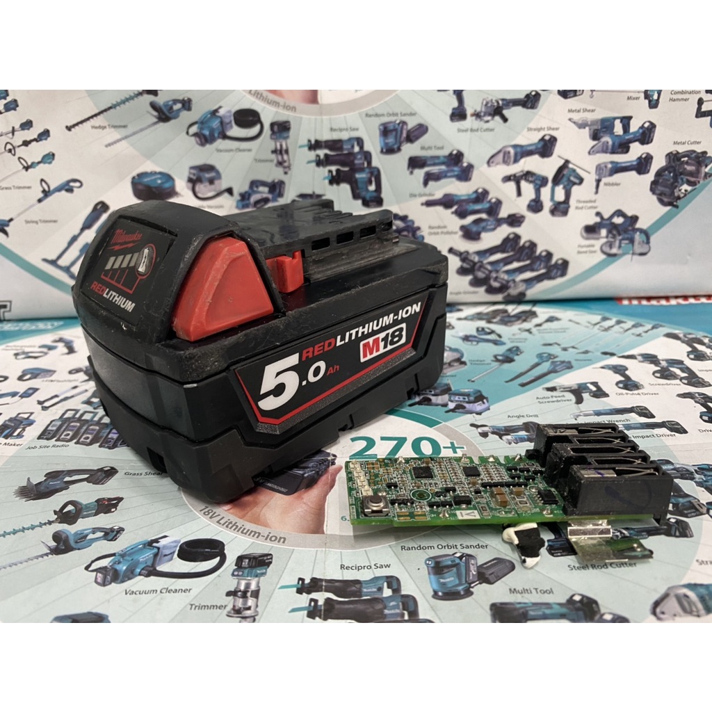 Vỏ mạch pin zin bãi Milwaukee M18.