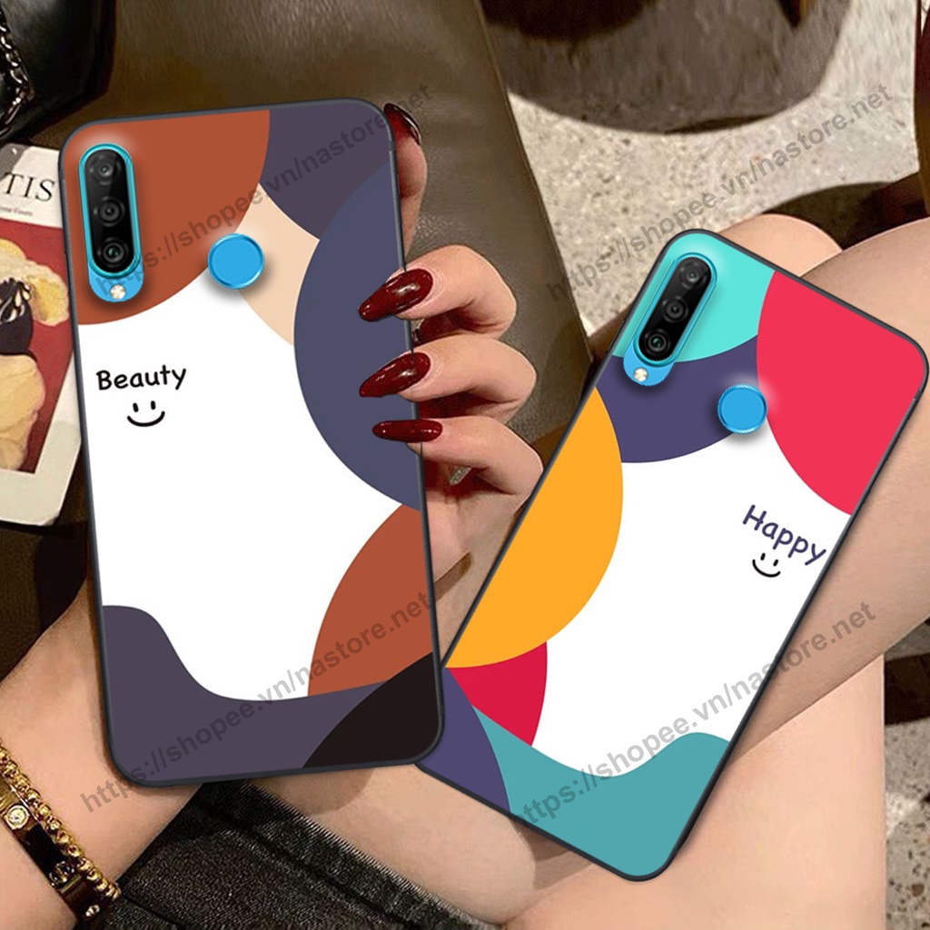 Ốp lưng Huawei Nova 4e / P30 Lite mặt cười, họa tiết caro đơn giản đẹp cute
