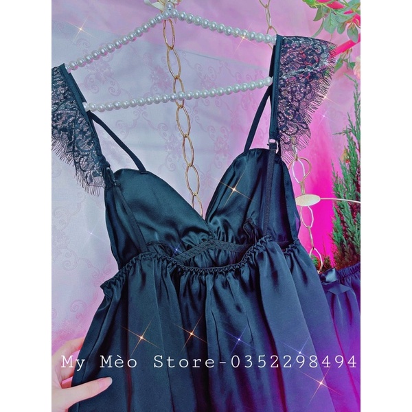 Lụa đen dây ren thiết kế | BigBuy360 - bigbuy360.vn