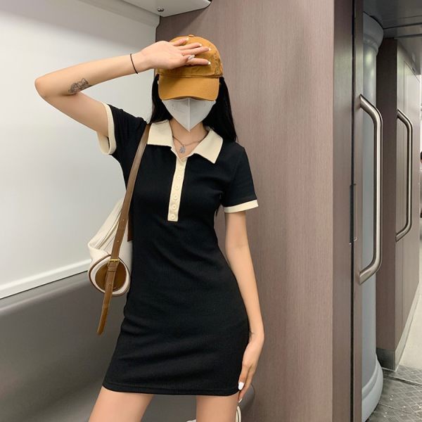 Đầm polo Dáng Ôm Phong Cách Hàn Quốc Thời Trang Mùa Hè Hàng Mới Dành Cho Bạn Nữ