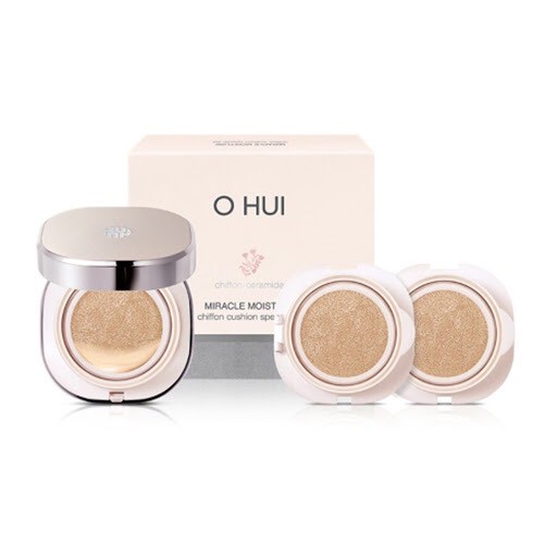 Phấn Nước Dưỡng Ẩm Ohui Miracle Moisture Chiffon Cushion 15gr tặng 2 lõi mỗi lõi 15gr