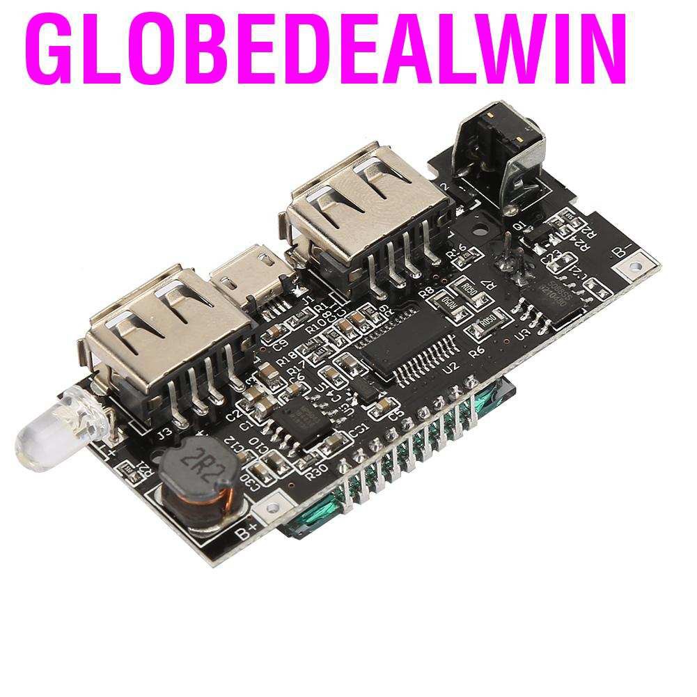 Globedealwin Dual USB 5V 1A/2.1A LCD Power Bank 18650 Lithium Battery Charger DIY Module