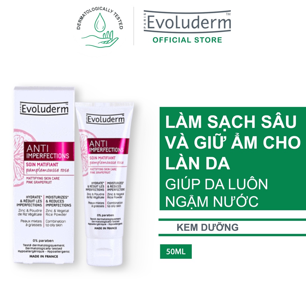 Kem dưỡng da tái tạo ngừa thâm và giảm mụn quay trở lại Evoluderm Anti-Imperfection 50ml