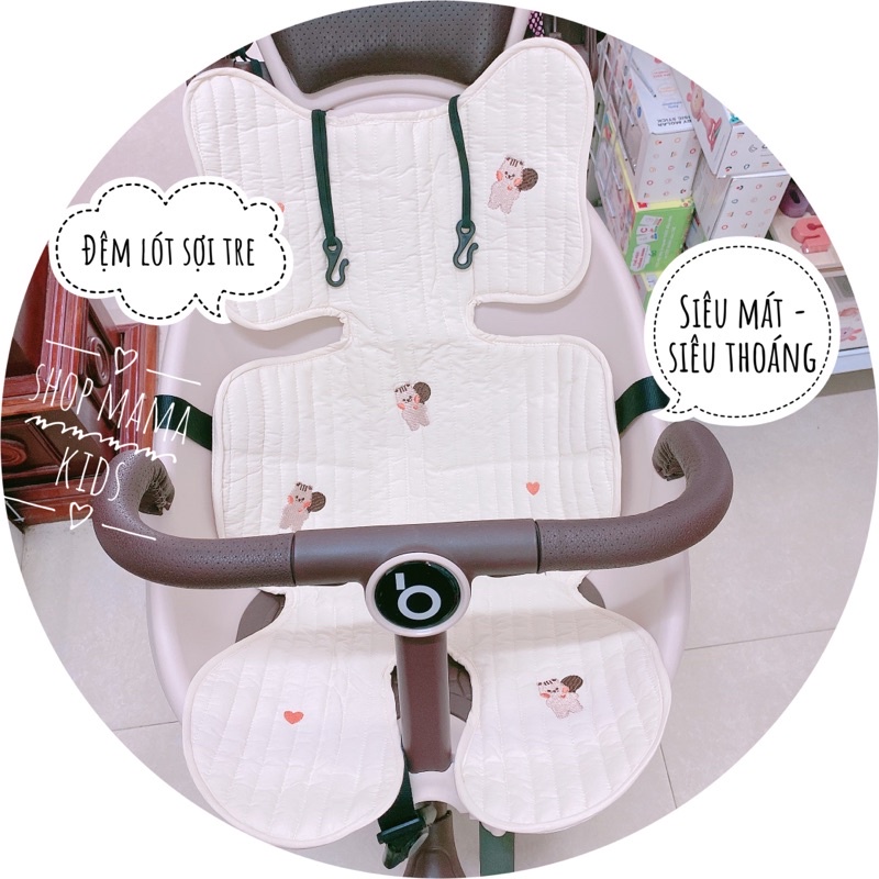 Tấm lót xe đẩy cho bé cotton mềm mại, thoáng khí, phong cách Hàn Quốc