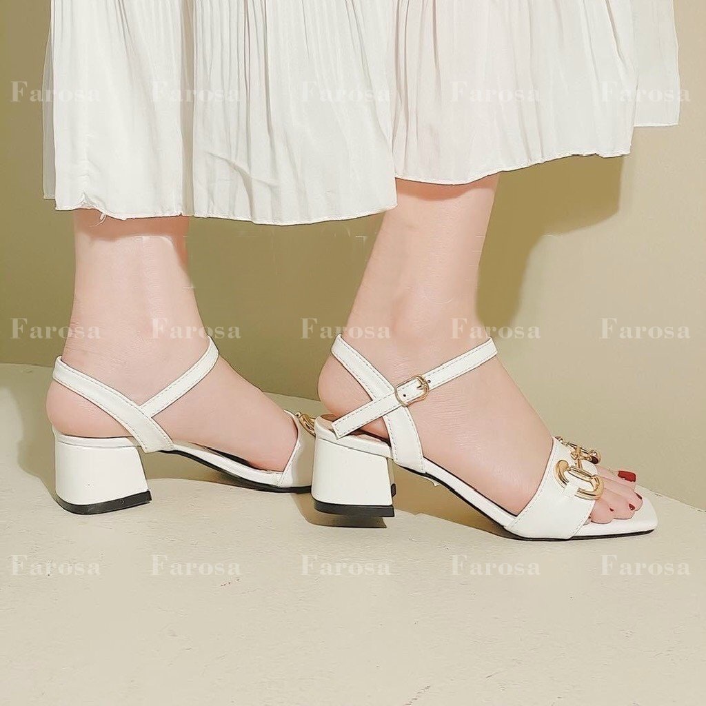 Giày sandal nữ mũi vuông gót 7cm sang chảnh mã S13