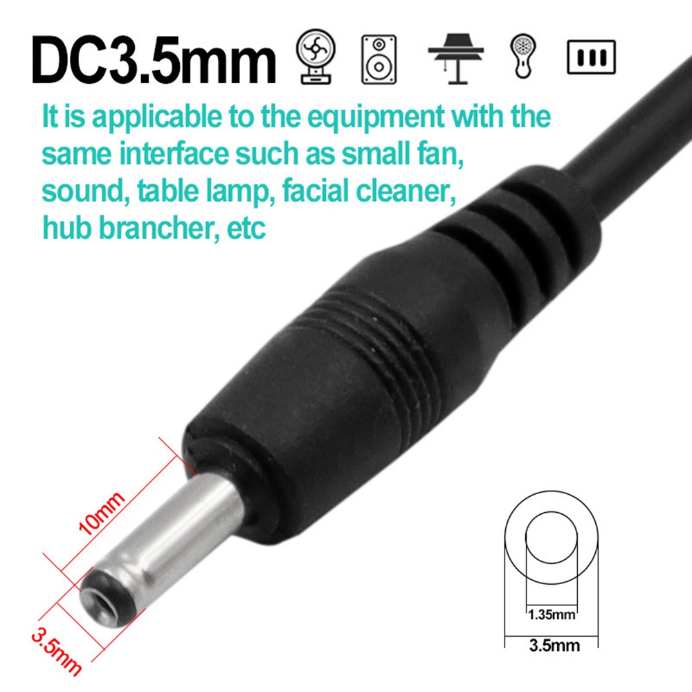 Coza Cáp Sạc Usb Dây Usb Sang Dc3.5 * 1.35Mm Dc3.5 Cho Quạt Nhỏ Đèn Bàn Âm Thanh Máy Rửa Mặt Hub Brancher